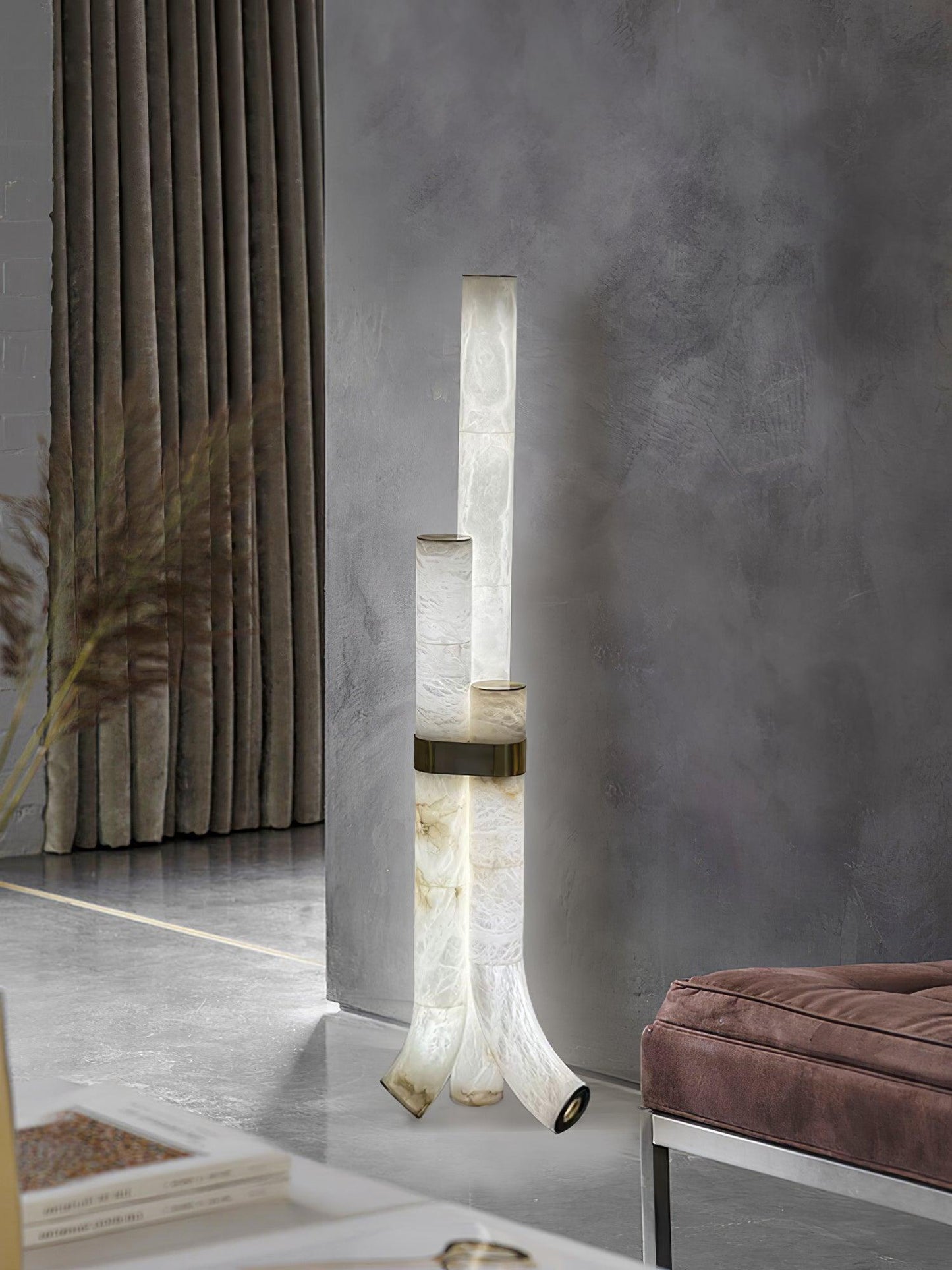 Piped Alabaster Floor-mounted Lamp Floor Lamp