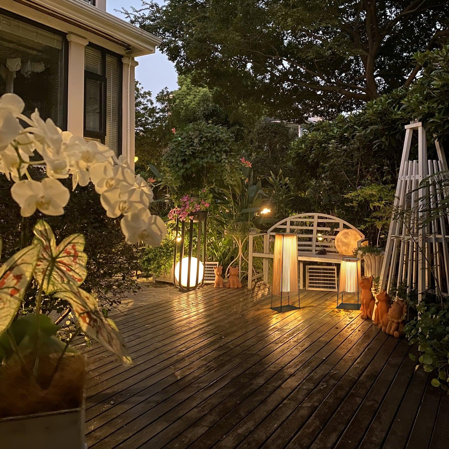 Plastic Rattan Exterior light fixture Outdoor Post Light