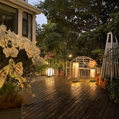 Plastic Rattan Exterior light fixture Outdoor Post Light