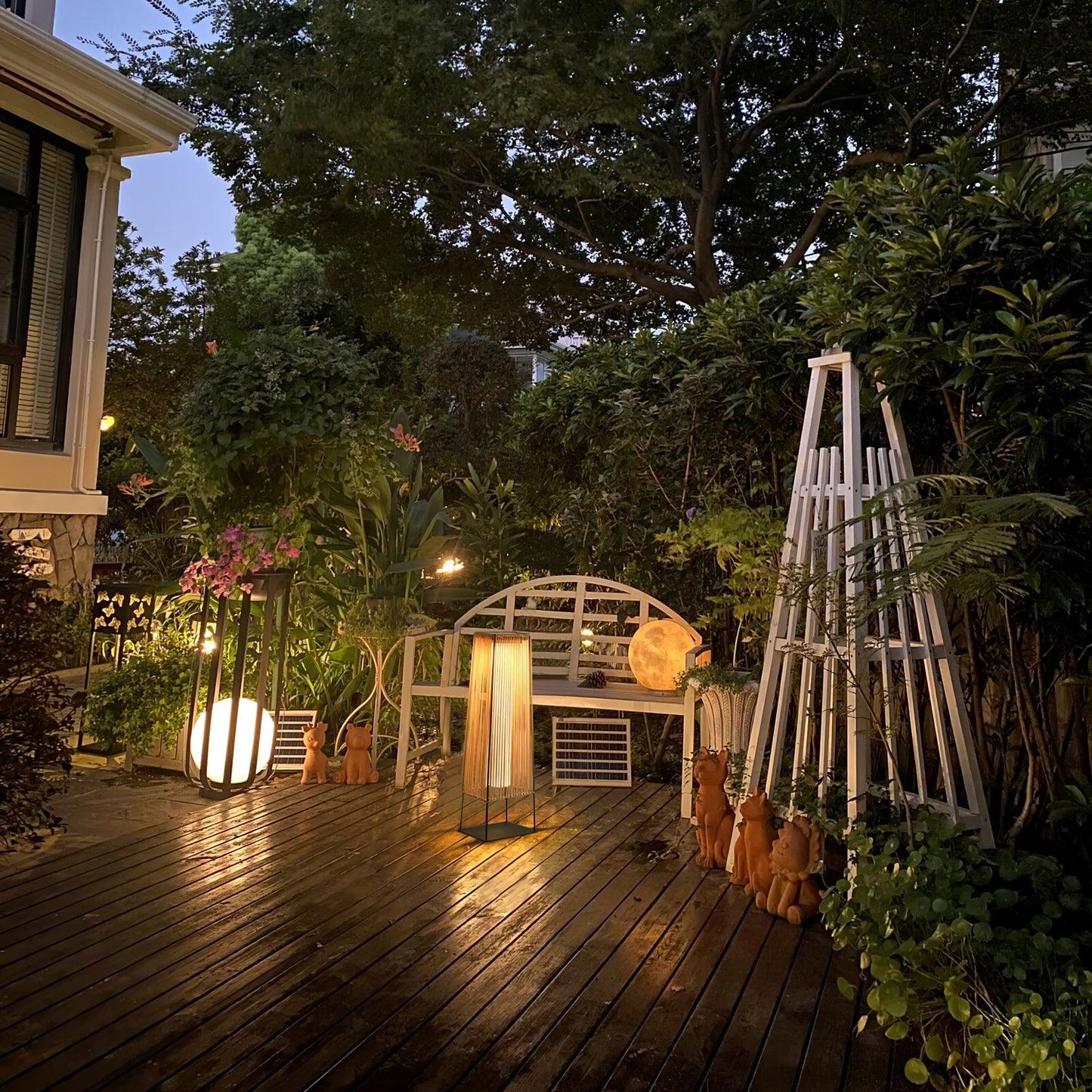 Plastic Rattan Exterior light fixture Outdoor Post Light