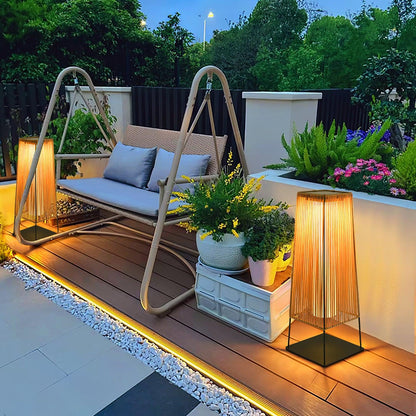 Plastic Rattan Exterior light fixture Outdoor Post Light