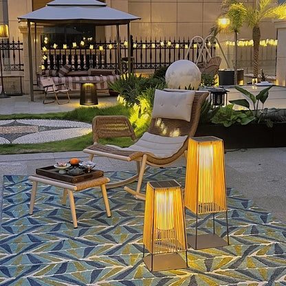 Plastic Rattan Exterior light fixture Outdoor Post Light
