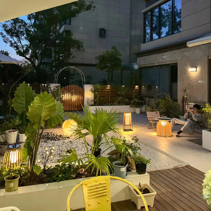 Plastic Rattan Exterior light fixture Outdoor Post Light