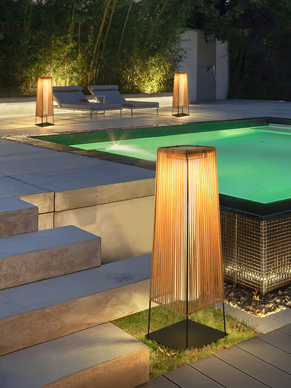 Plastic Rattan Exterior light fixture Outdoor Post Light