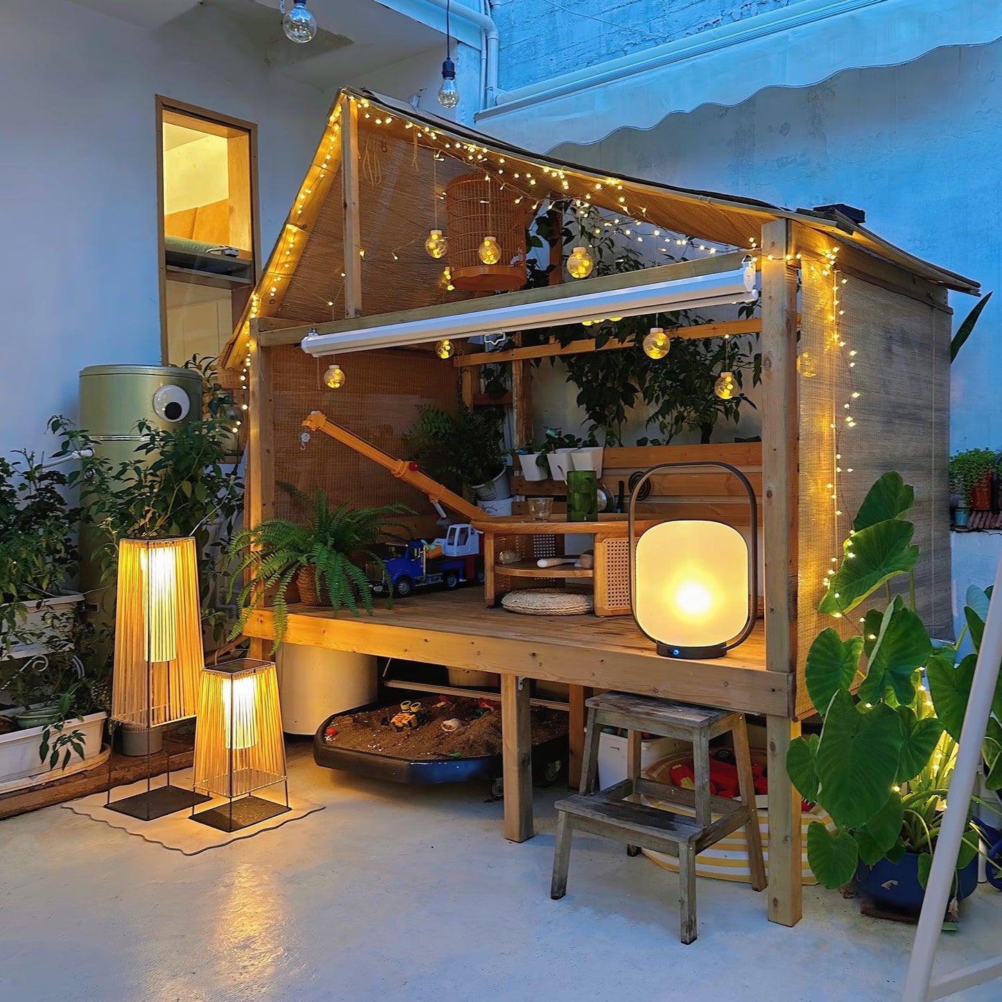 Plastic Rattan Exterior light fixture Outdoor Post Light