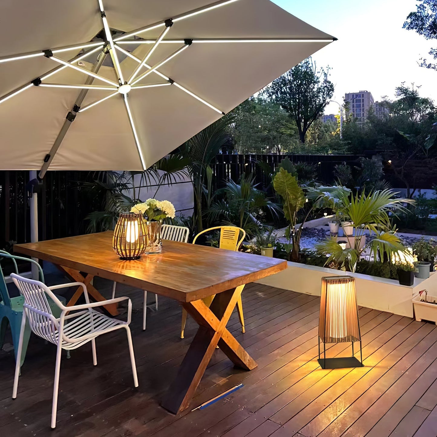 Plastic Rattan Exterior light fixture Outdoor Post Light