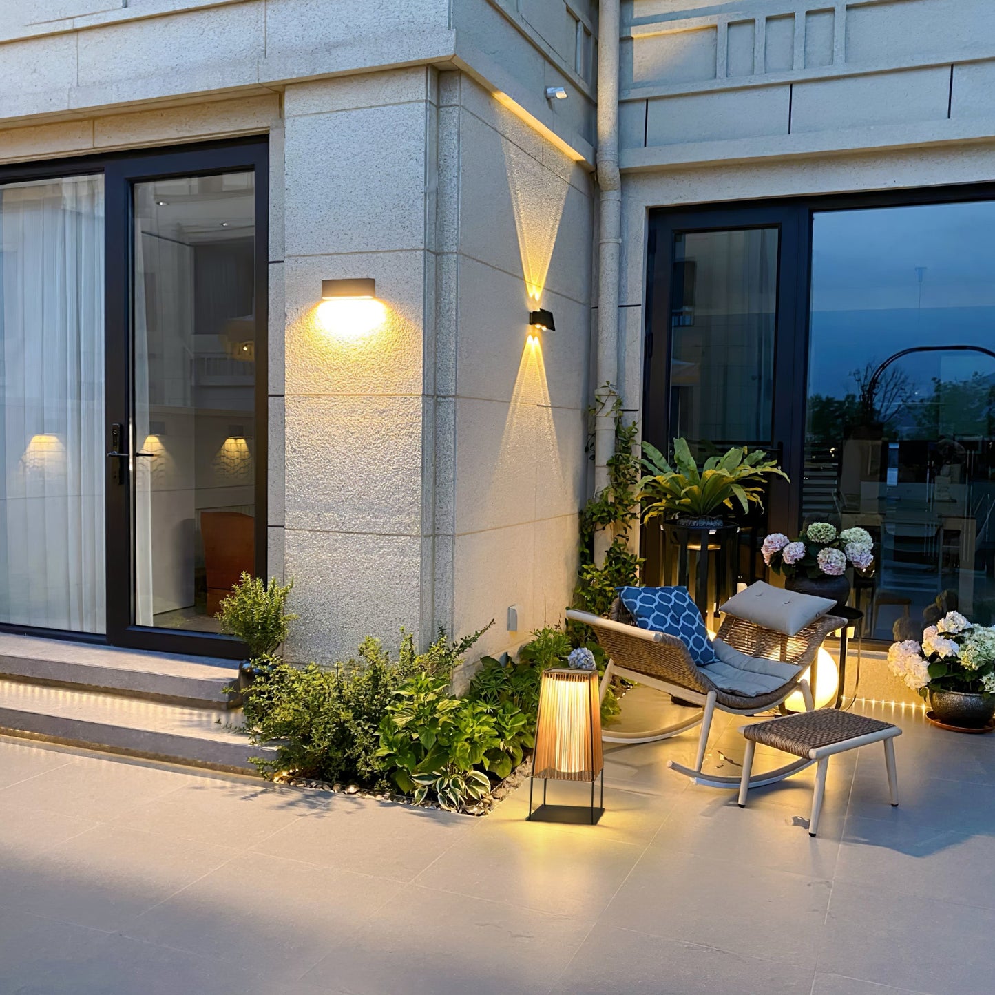 Plastic Rattan Exterior light fixture Outdoor Post Light