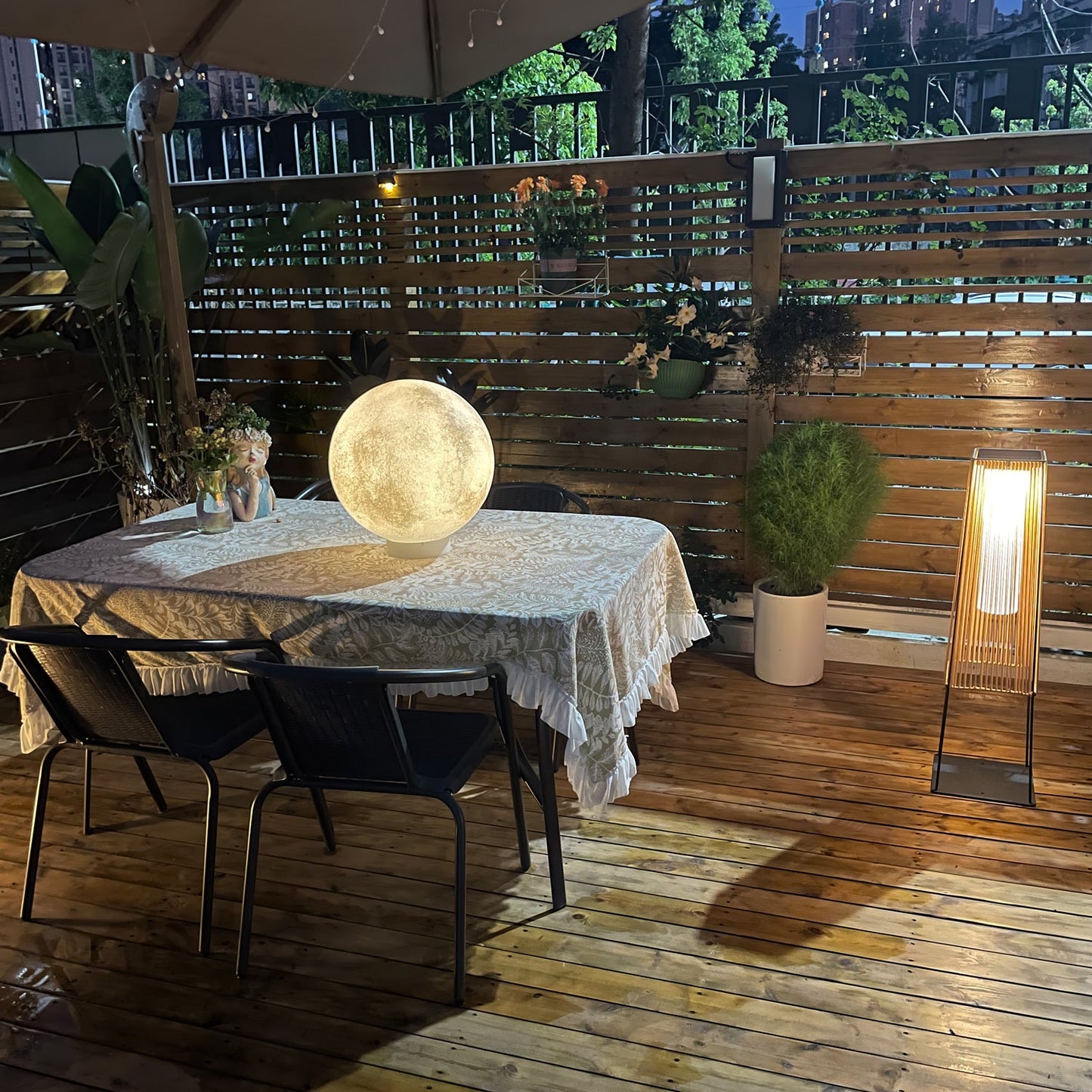 Plastic Rattan Exterior light fixture Outdoor Post Light