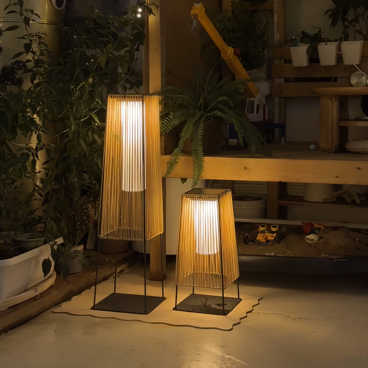 Plastic Rattan Exterior light fixture Outdoor Post Light