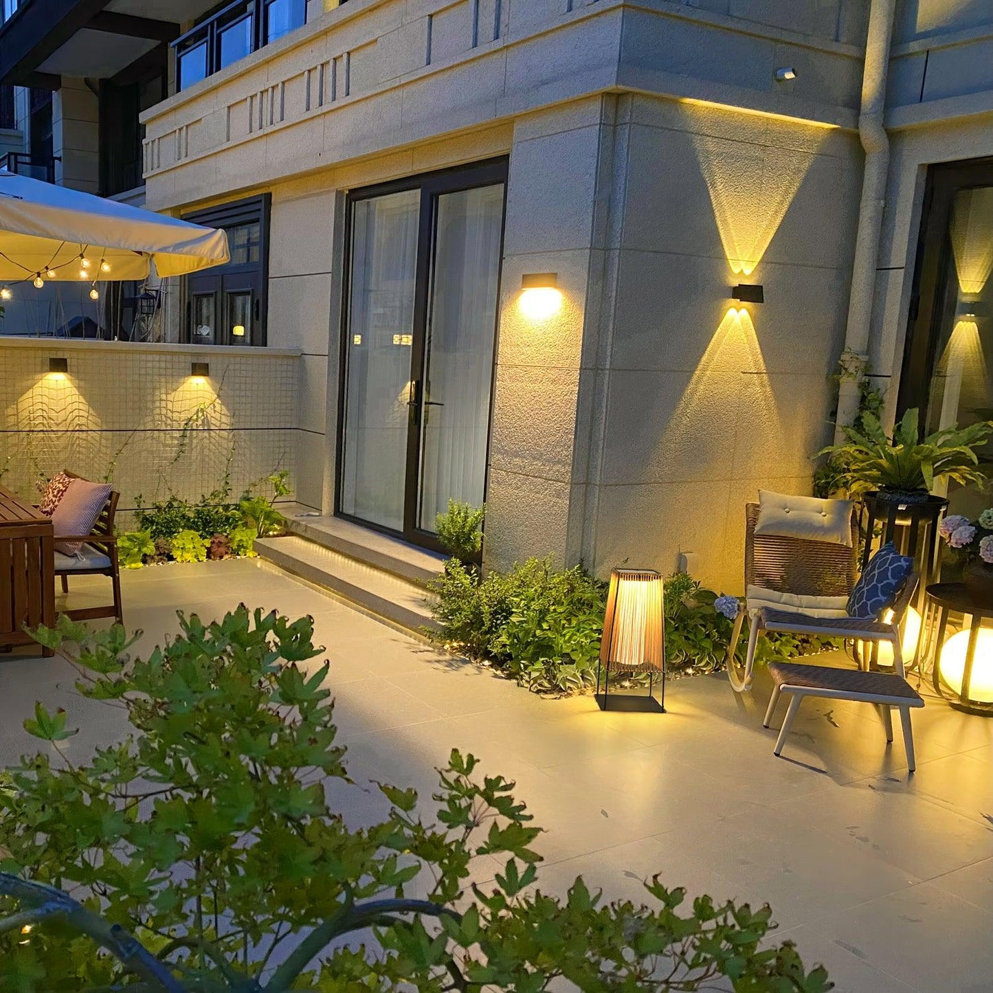 Plastic Rattan Exterior light fixture Outdoor Post Light