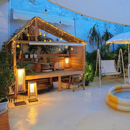 Plastic Rattan Exterior light fixture Outdoor Post Light