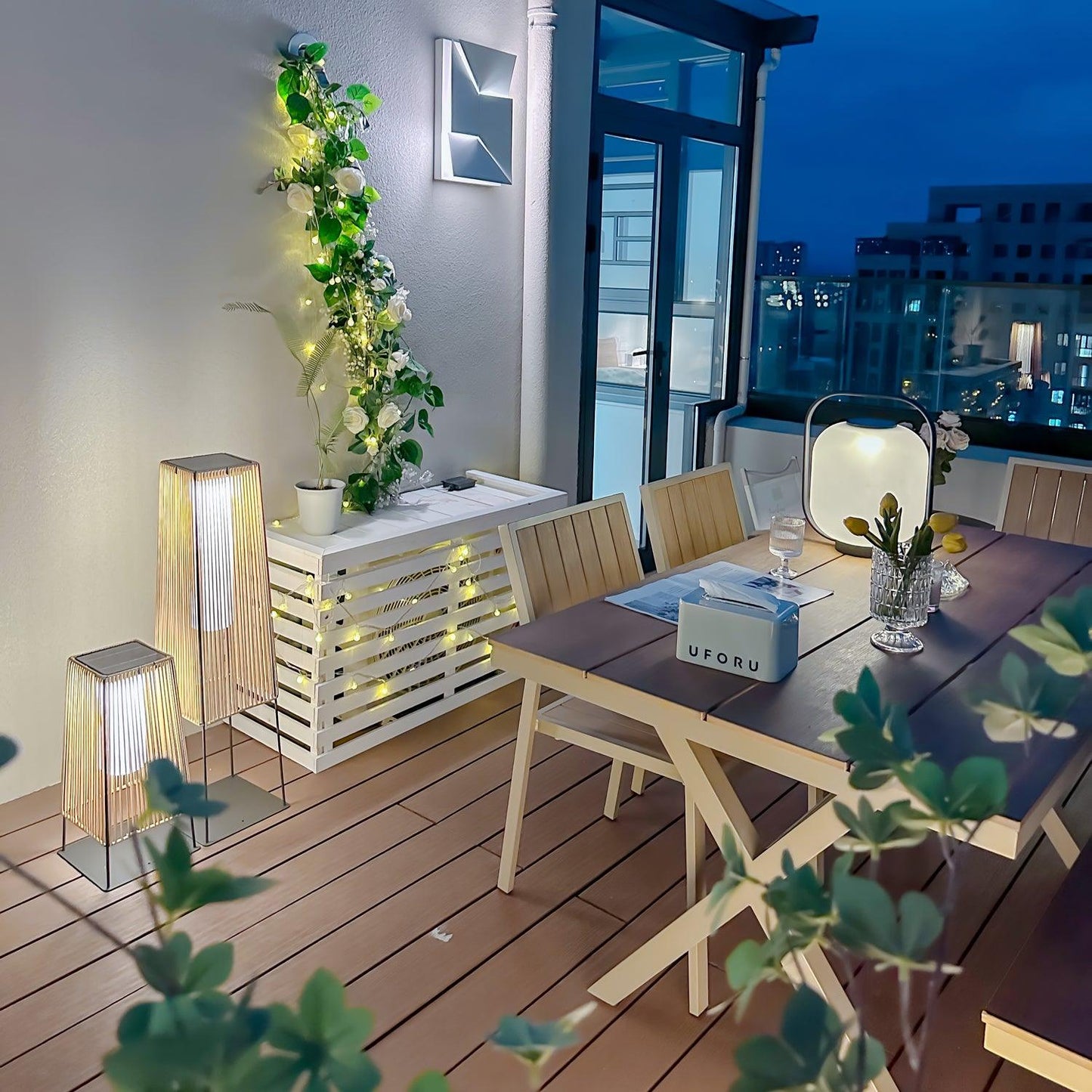 Plastic Rattan Exterior light fixture Outdoor Post Light