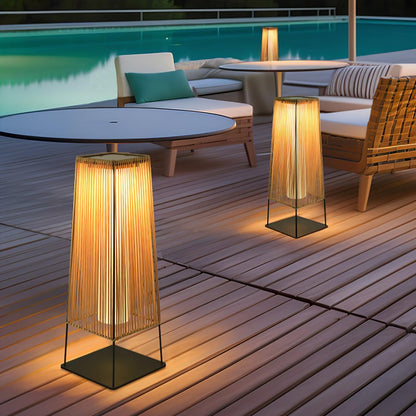 Plastic Rattan Exterior light fixture Outdoor Post Light