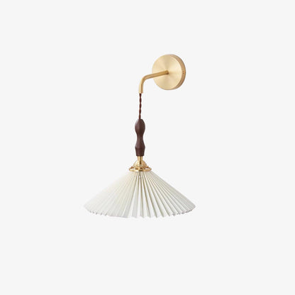 Pleated Wooden Bracket light Wall Lamp