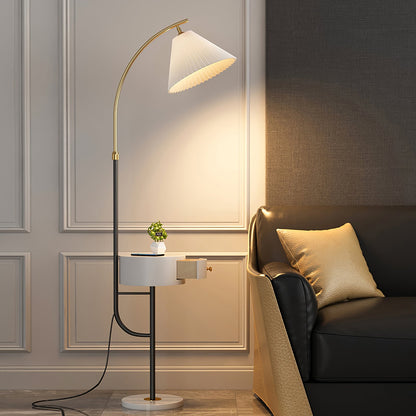 Pleated Arc Reading Lamp Floor Light