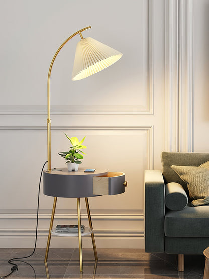 Pleated Arc Reading Lamp Floor Light