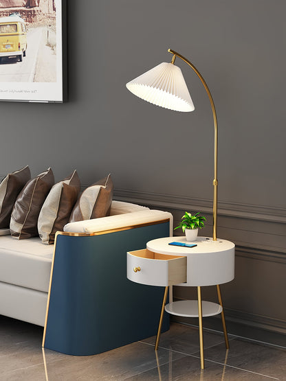 Pleated Arc Reading Lamp Floor Light