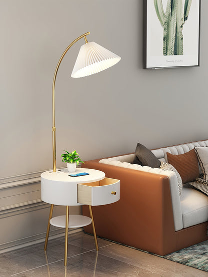 Pleated Arc Reading Lamp Floor Light