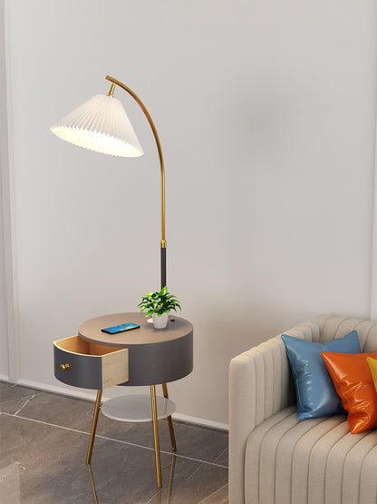 Pleated Arc Reading Lamp Floor Light