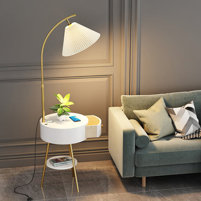 Pleated Arc Reading Lamp Floor Light