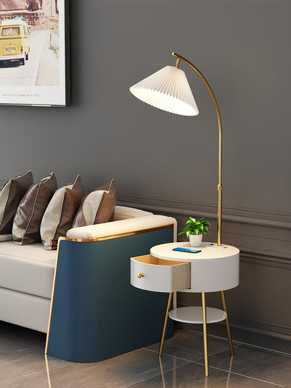 Pleated Arc Reading Lamp Floor Light