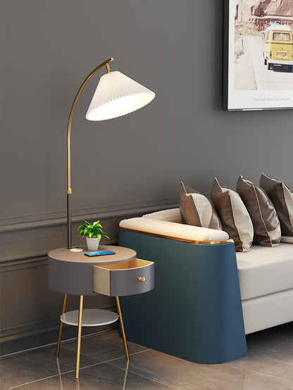 Pleated Arc Reading Lamp Floor Light