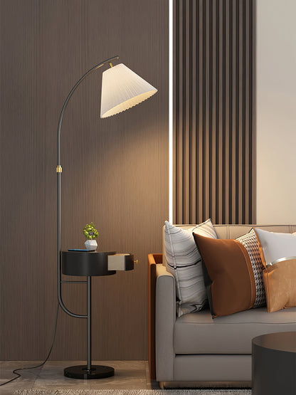 Pleated Arc Reading Lamp Floor Light
