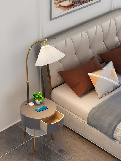 Pleated Arc Reading Lamp Floor Light