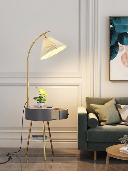 Pleated Arc Reading Lamp Floor Light