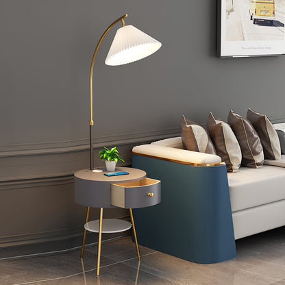 Pleated Arc Reading Lamp Floor Light