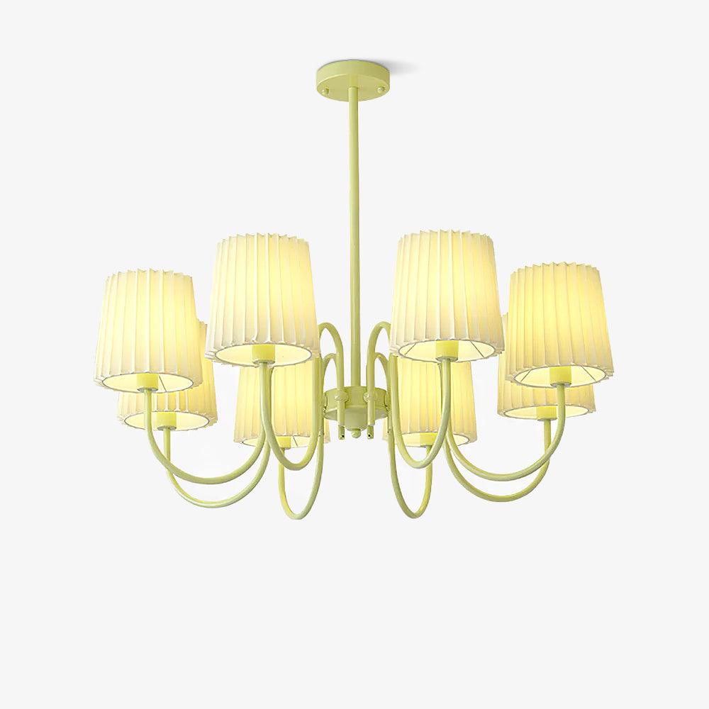 Pleated Fabric Matcha Pendant light Chandelier