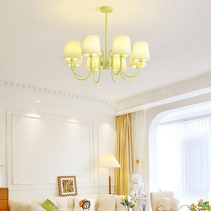 Pleated Fabric Matcha Pendant light Chandelier