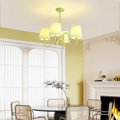 Pleated Fabric Matcha Pendant light Chandelier