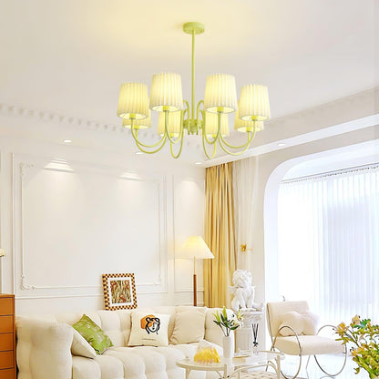 Pleated Fabric Matcha Pendant light Chandelier