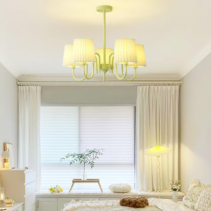 Pleated Fabric Matcha Pendant light Chandelier