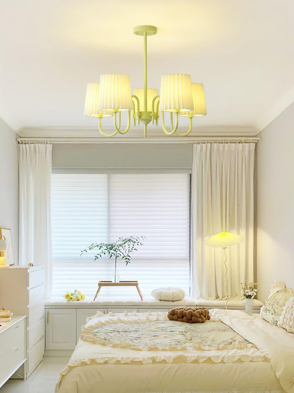 Pleated Fabric Matcha Pendant light Chandelier