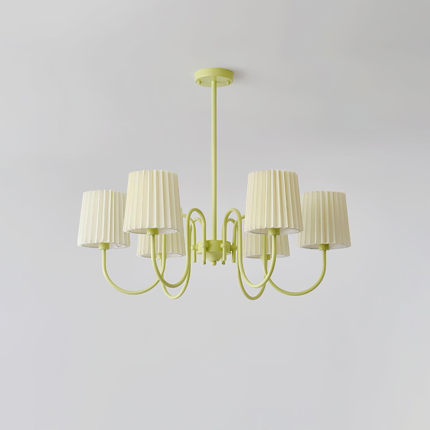 Pleated Fabric Matcha Pendant light Chandelier