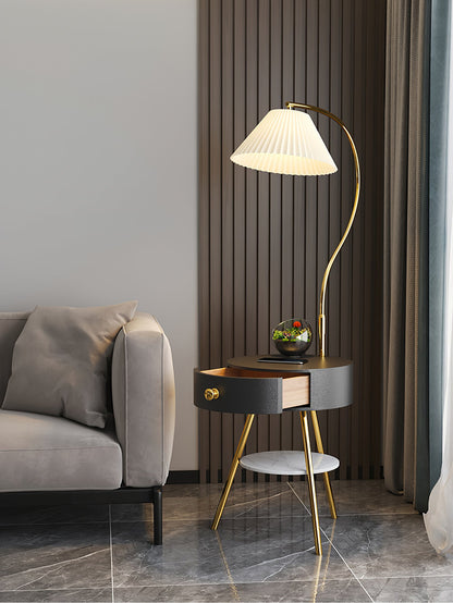 Pleated Nightstand Reading Lamp Floor Light