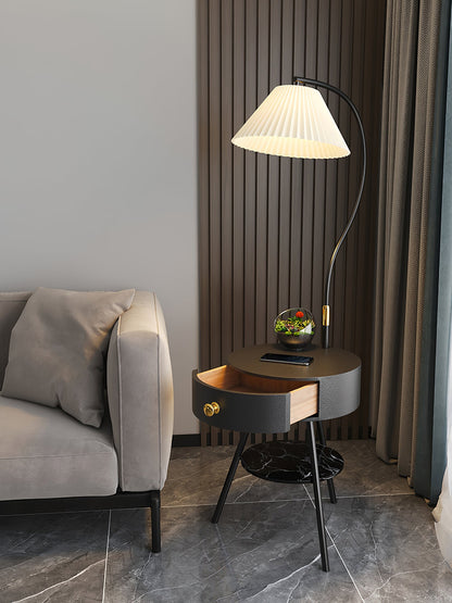 Pleated Nightstand Reading Lamp Floor Light