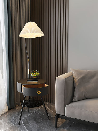 Pleated Nightstand Reading Lamp Floor Light