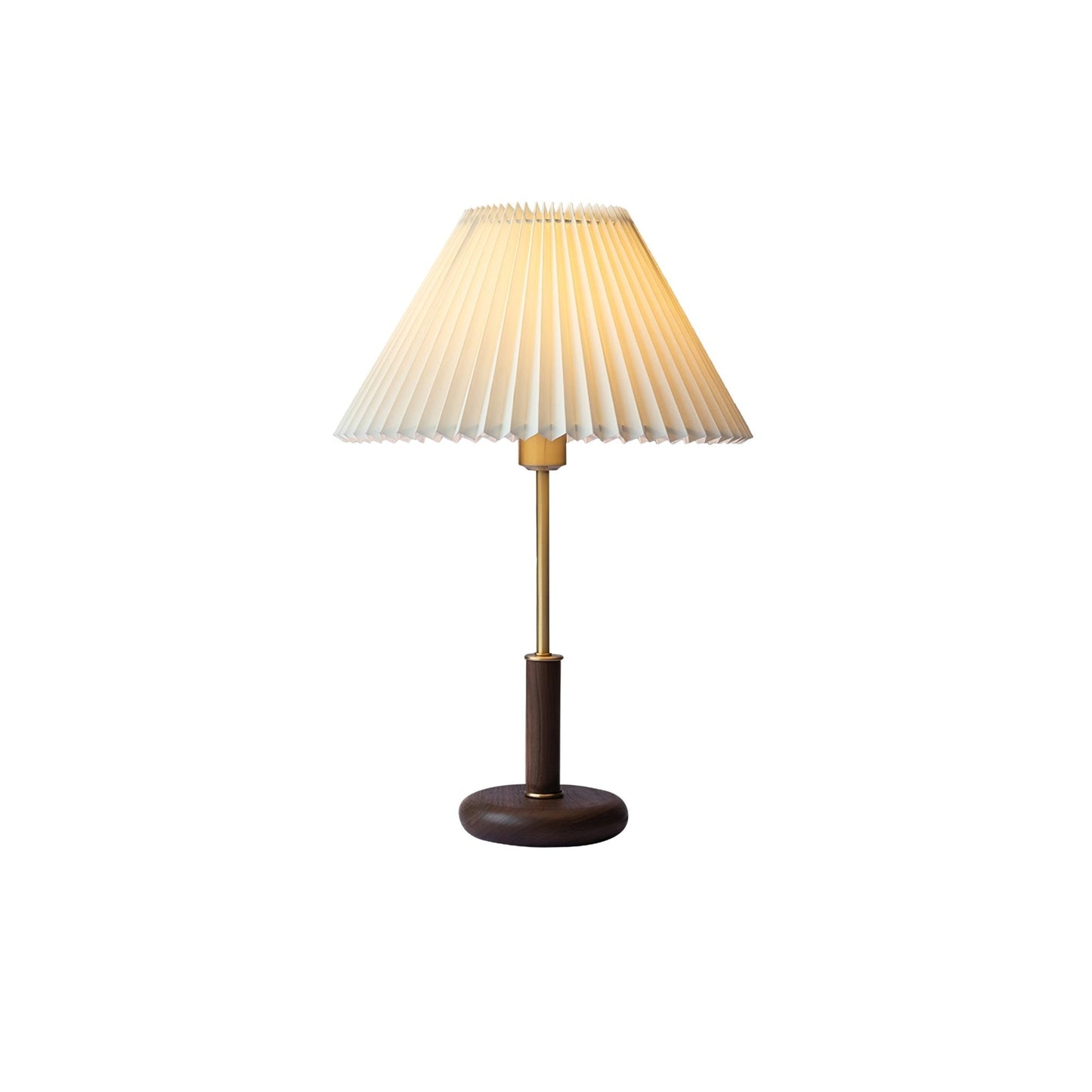 Pleated Walnut Side table lamp Table Lamp