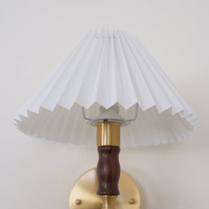 Pleated Walnut Lamp bracket Wall Light