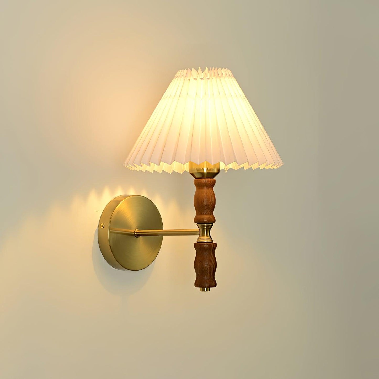 Pleated Walnut Lamp bracket Wall Light