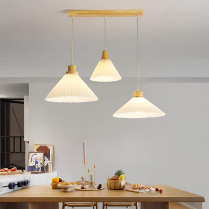 Pleated Wooden Ceiling light fitting Pendant Light