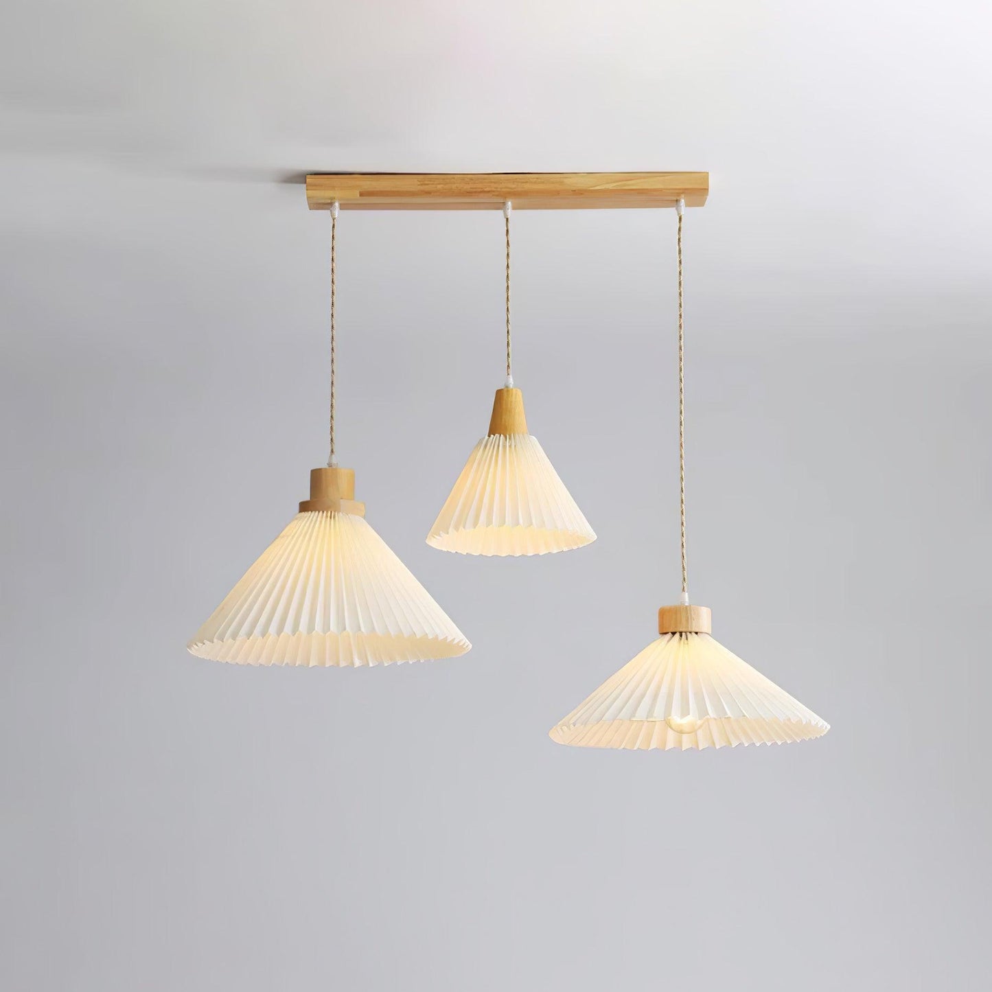 Pleated Wooden Ceiling light fitting Pendant Light