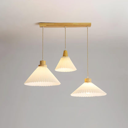 Pleated Wooden Ceiling light fitting Pendant Light