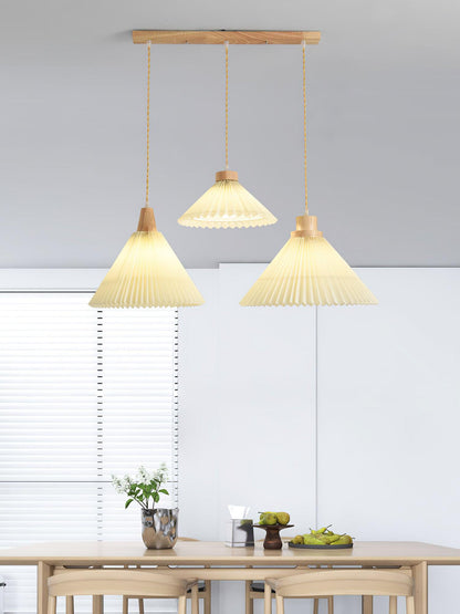 Pleated Wooden Ceiling light fitting Pendant Light