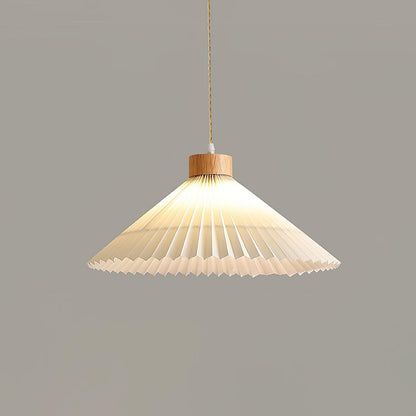 Pleated Wooden Ceiling light fitting Pendant Light