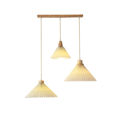 Pleated Wooden Ceiling light fitting Pendant Light