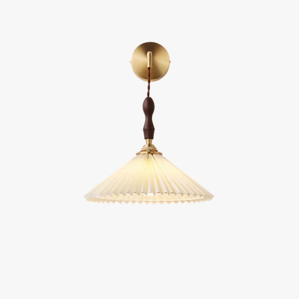 Pleated Wooden Bracket light Wall Lamp